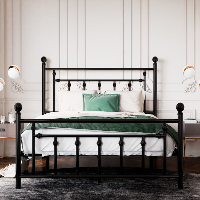 Laurel Foundry Modern Farmhouse Edsall Metal Bed with Headboard and